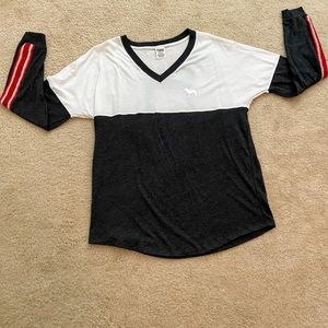 VS Pink Long Sleeve Bling Campus Sequin Shirt